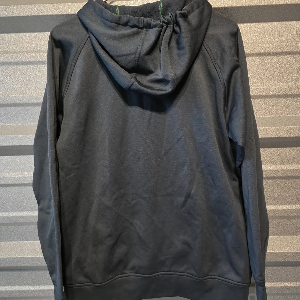 Adidas Dark Gray Hoodie with Green Logo